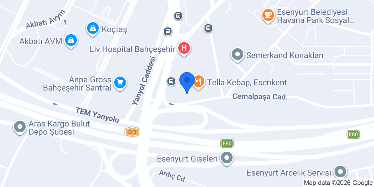 Bahçeşehir Diyetisyen Ezgi Çatar konumu