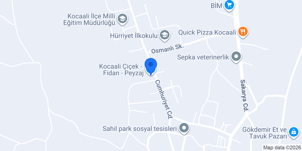 Kocaali Çiçek - Fidan - Peyzaj konumu