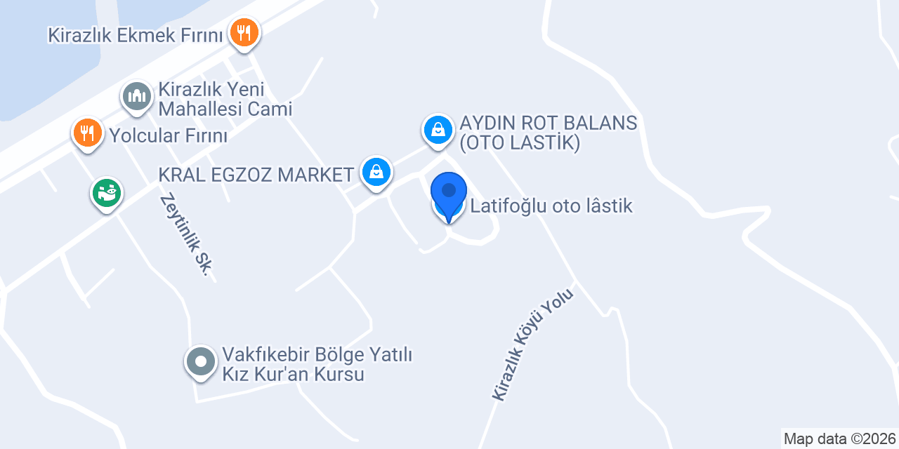 Latifoğlu oto lâstik konumu