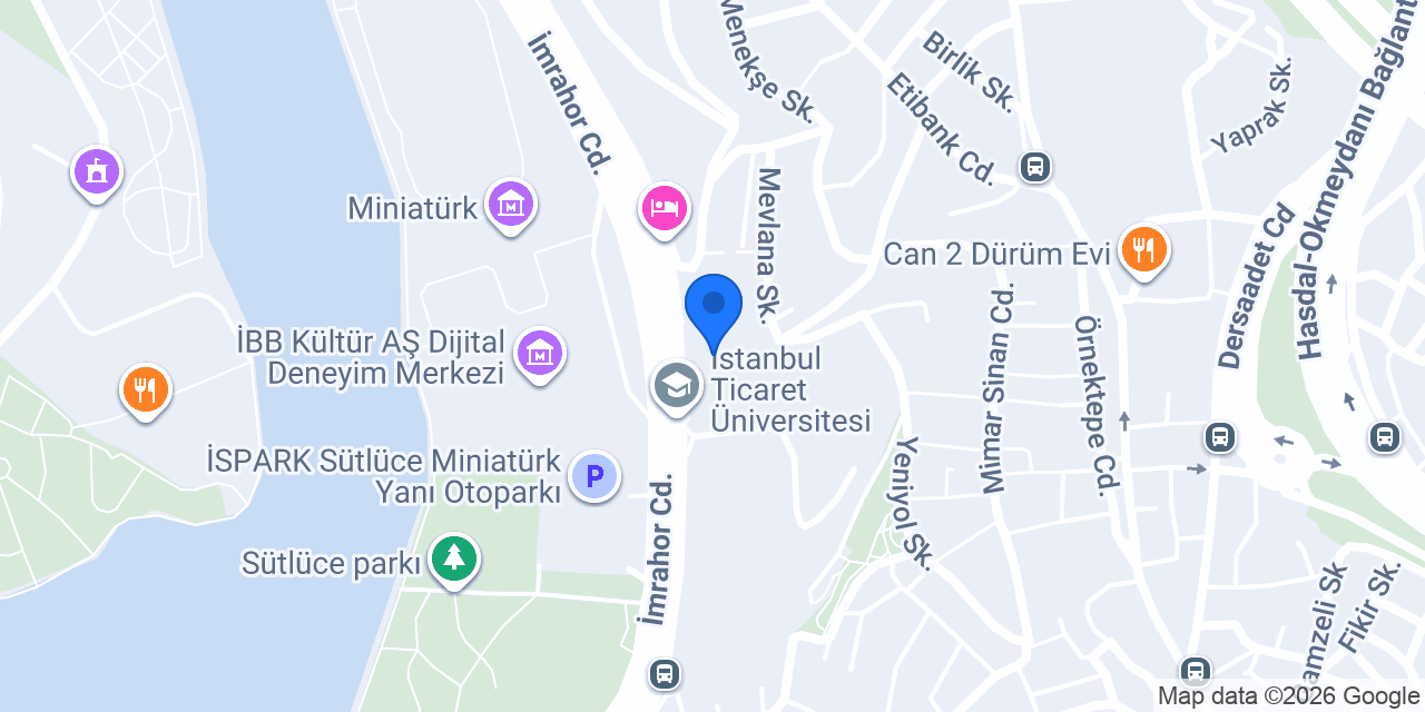 İstanbul Ticaret Üniversitesi Sütlüce Yerleşkesi Kütüphanesi konumu
