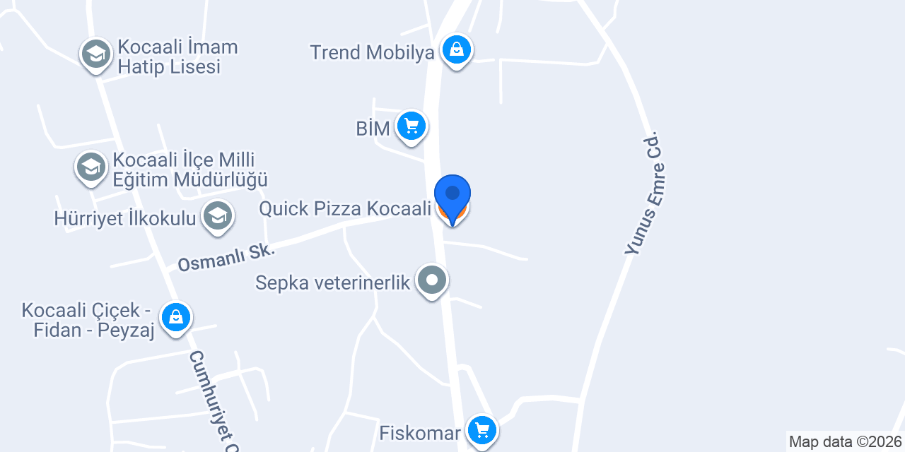 Quick Pizza Kocaali konumu