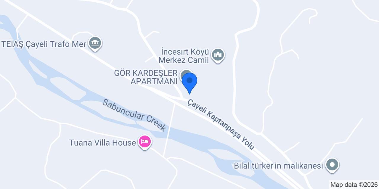 İncesırt Sağlık Evi konumu