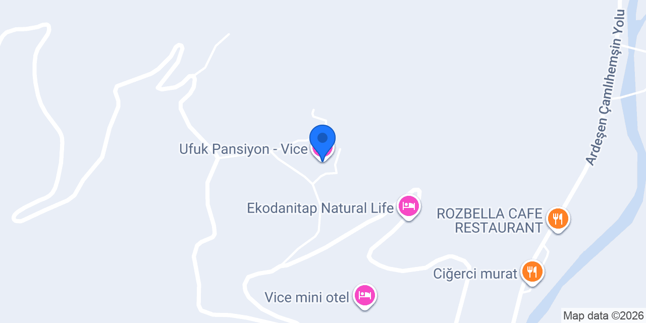 Ufuk Pansiyon - Vice konumu