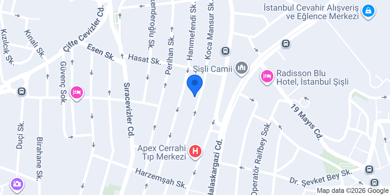 Hexa Apartments Şişli konumu