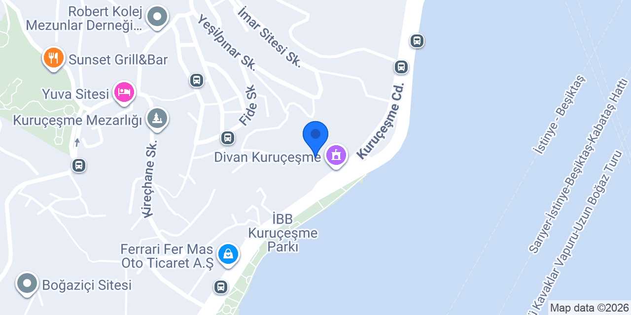 Divan Bistro Kuruçeşme konumu