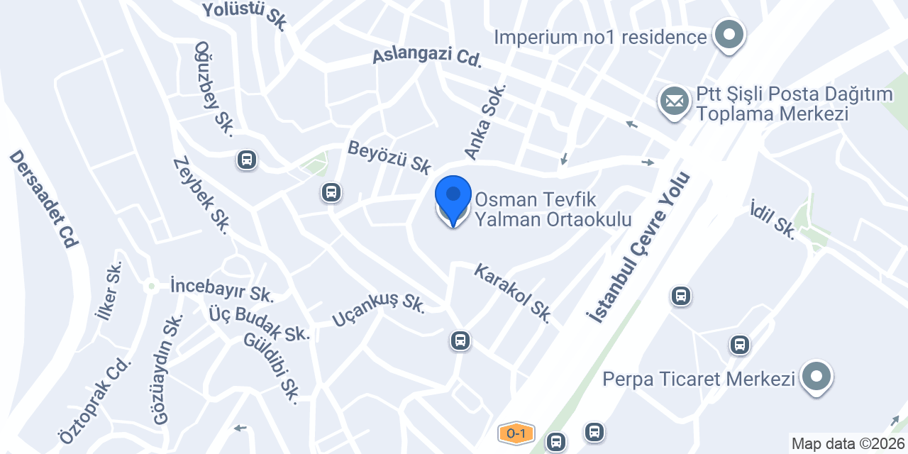 Osman Tevfik Yalman Ortaokulu konumu