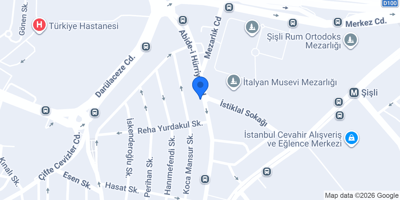 Bereket Döner - Şişli Abidei Hürriyet Cd. konumu