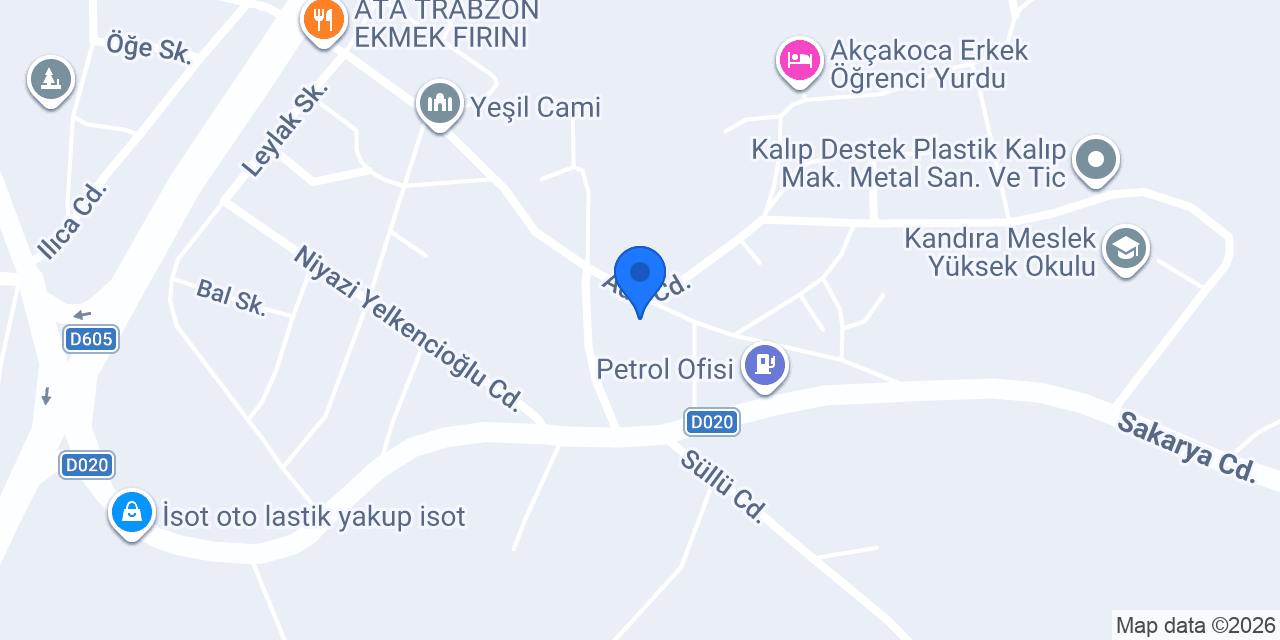 AKINKOÇ UN FABRİKASI konumu