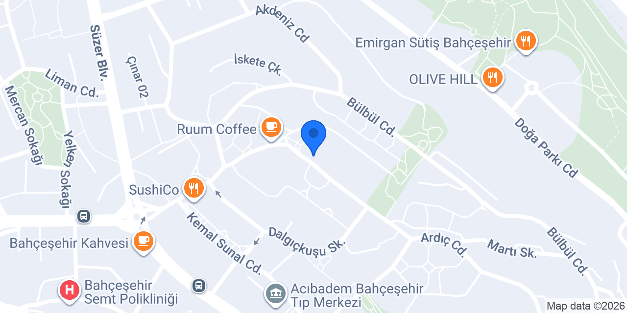 Bahçeşehir Sürücü Kursu konumu