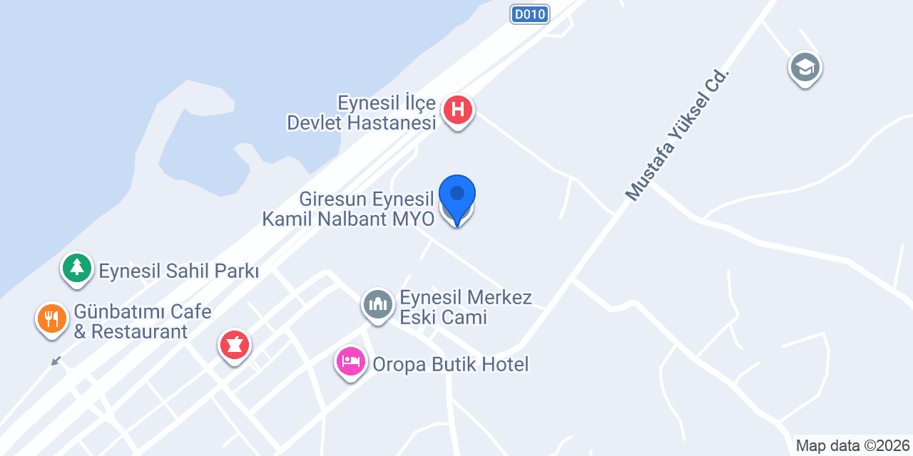 Giresun Eynesil Kamil Nalbant MYO konumu