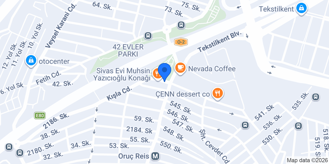 Tekkent Sürücü Kursu konumu