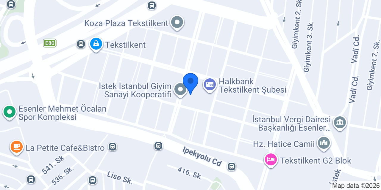 Akbank Tekstilkent Şubesi konumu