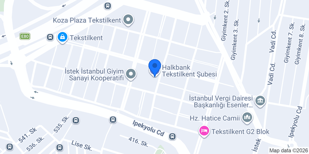 Halkbank Tekstilkent Şubesi konumu