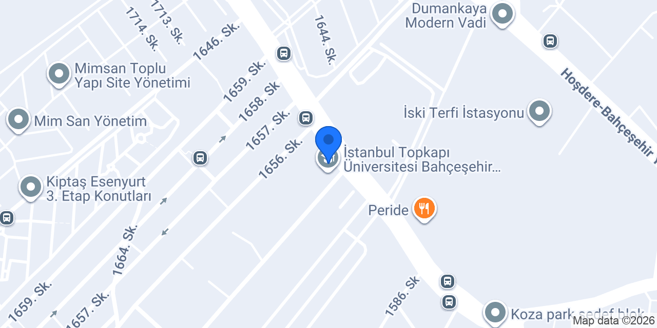İstanbul Topkapı Üniversitesi konumu
