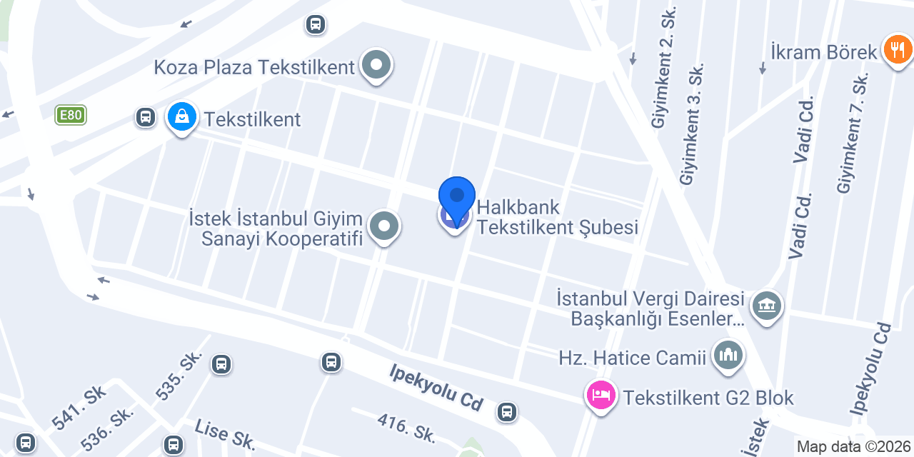 Garanti BBVA Tekstilkent Şubesi konumu