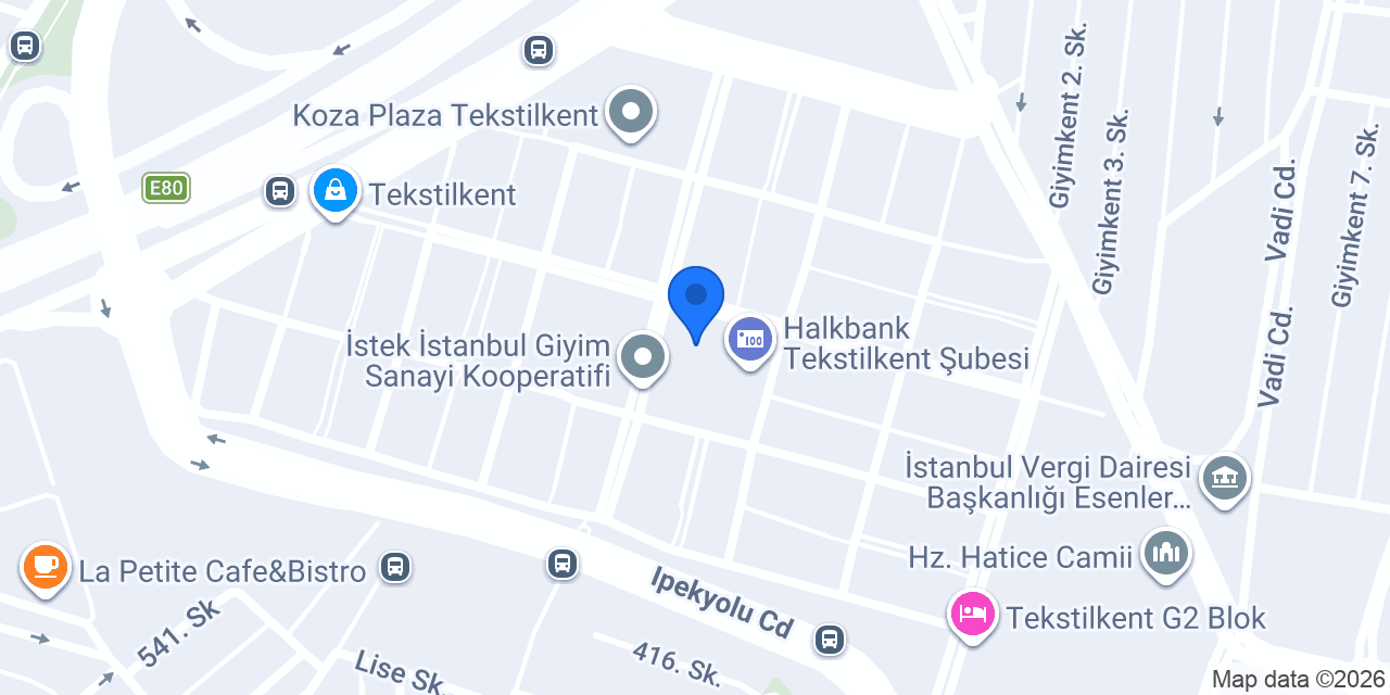 Vakıf Katılım Tekstilkent Şubesi konumu