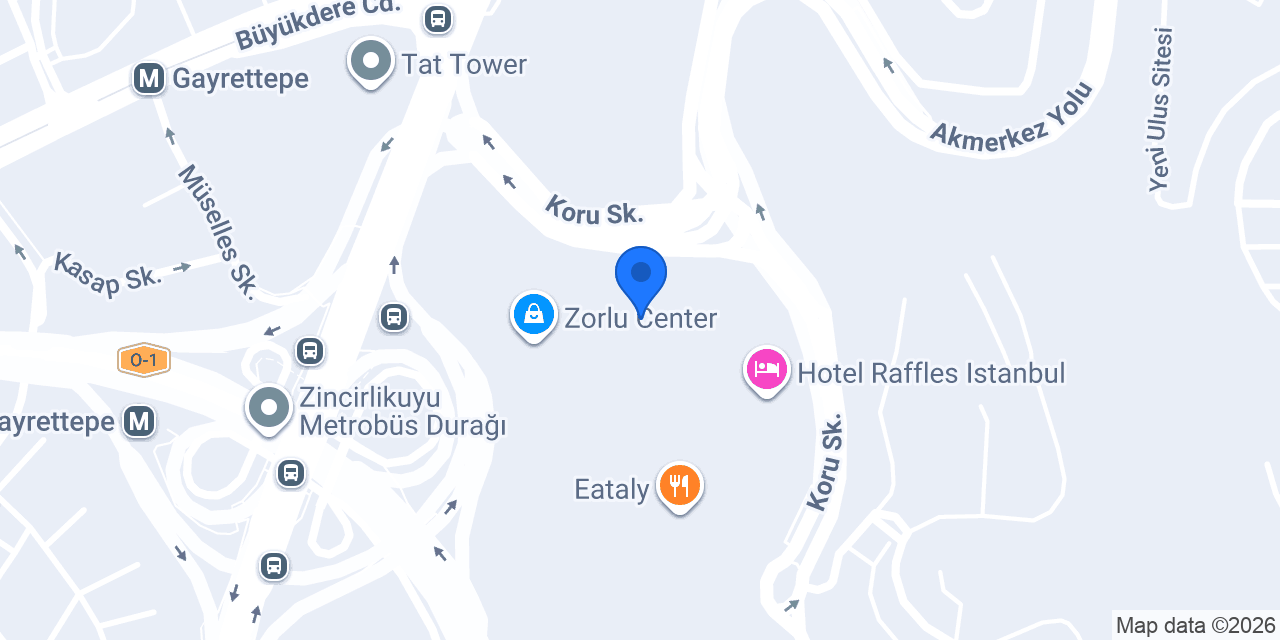 Emo Optik Zorlu Center konumu