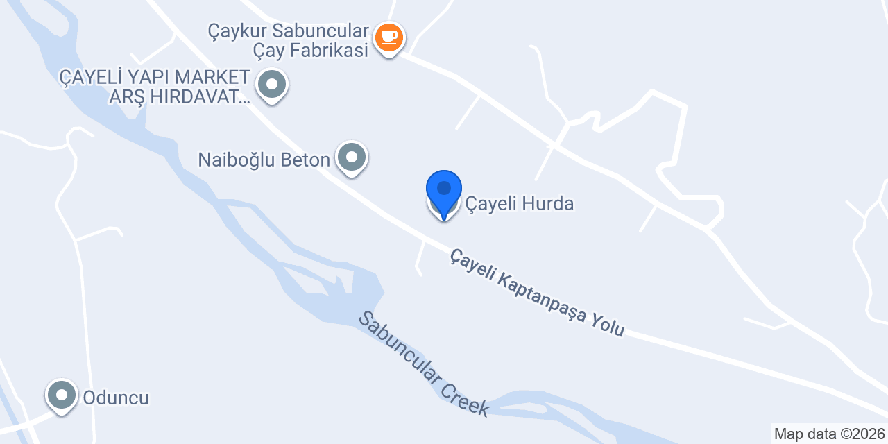 Çayeli Hurda konumu