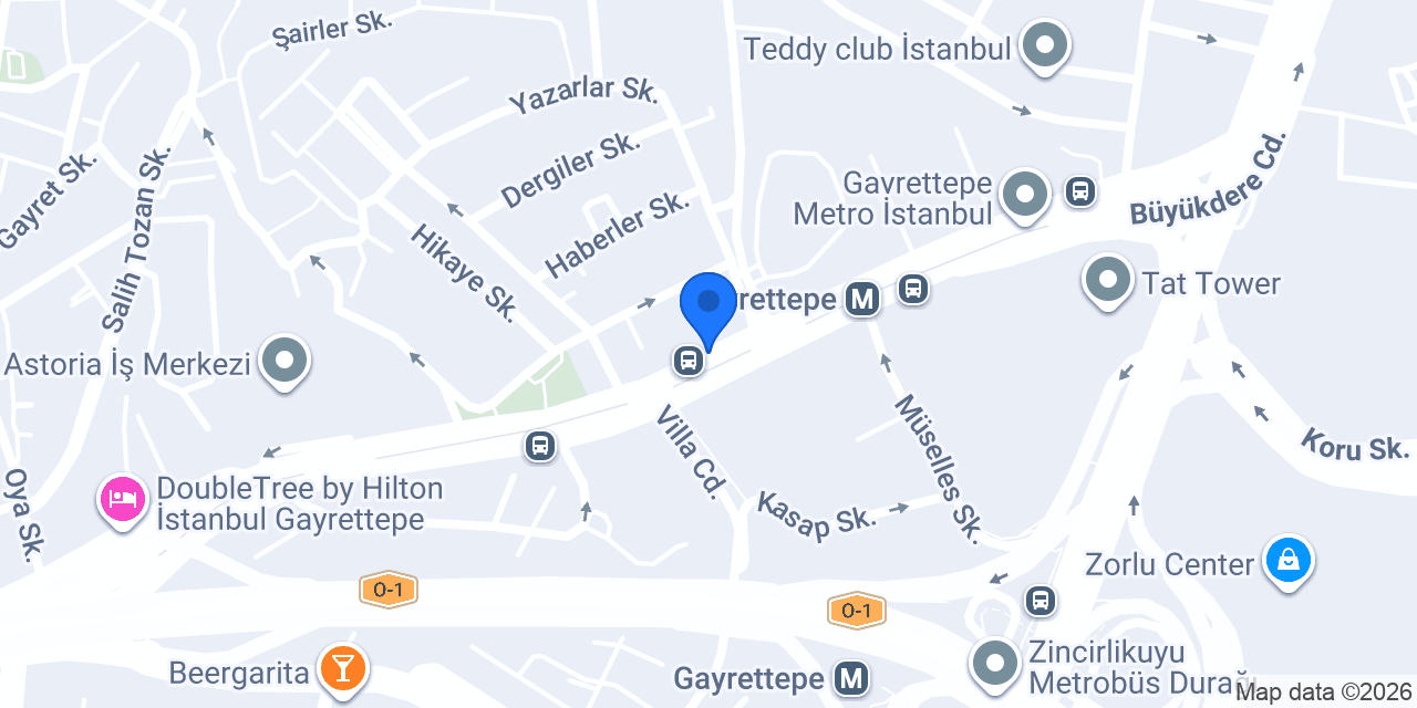 Kapalı Otopark konumu