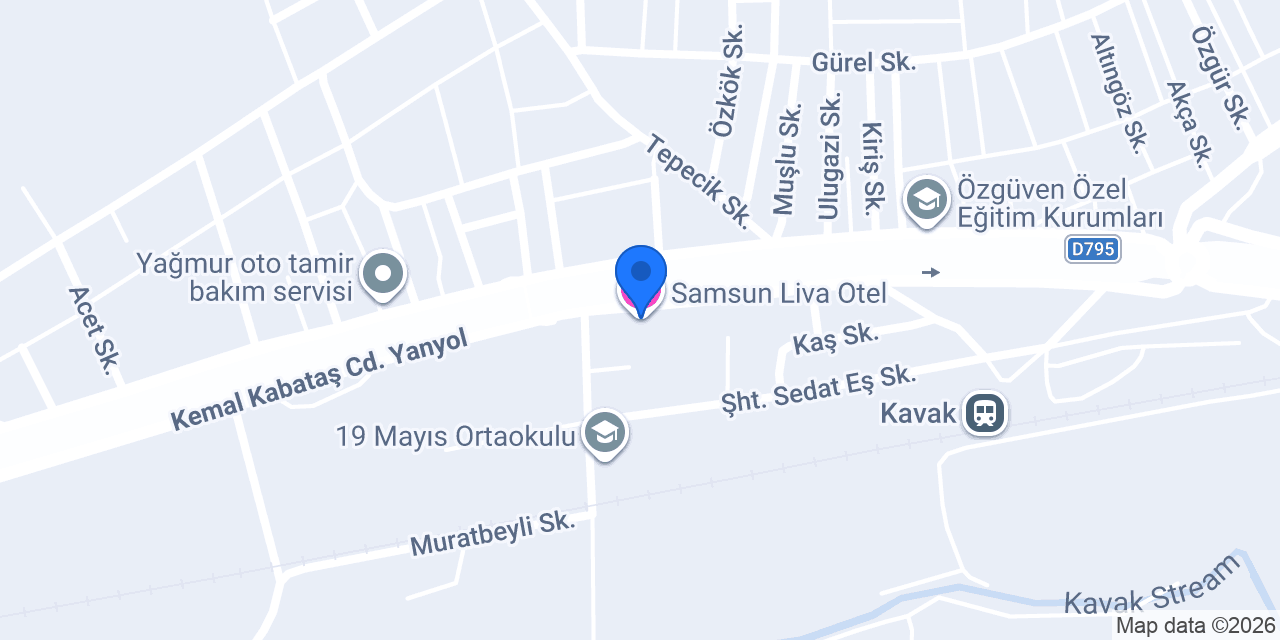 Samsun Liva Otel konumu