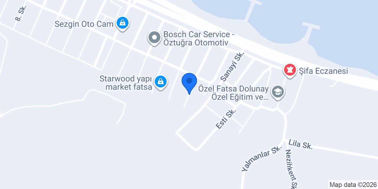Fatsa Sevilen Oto konumu
