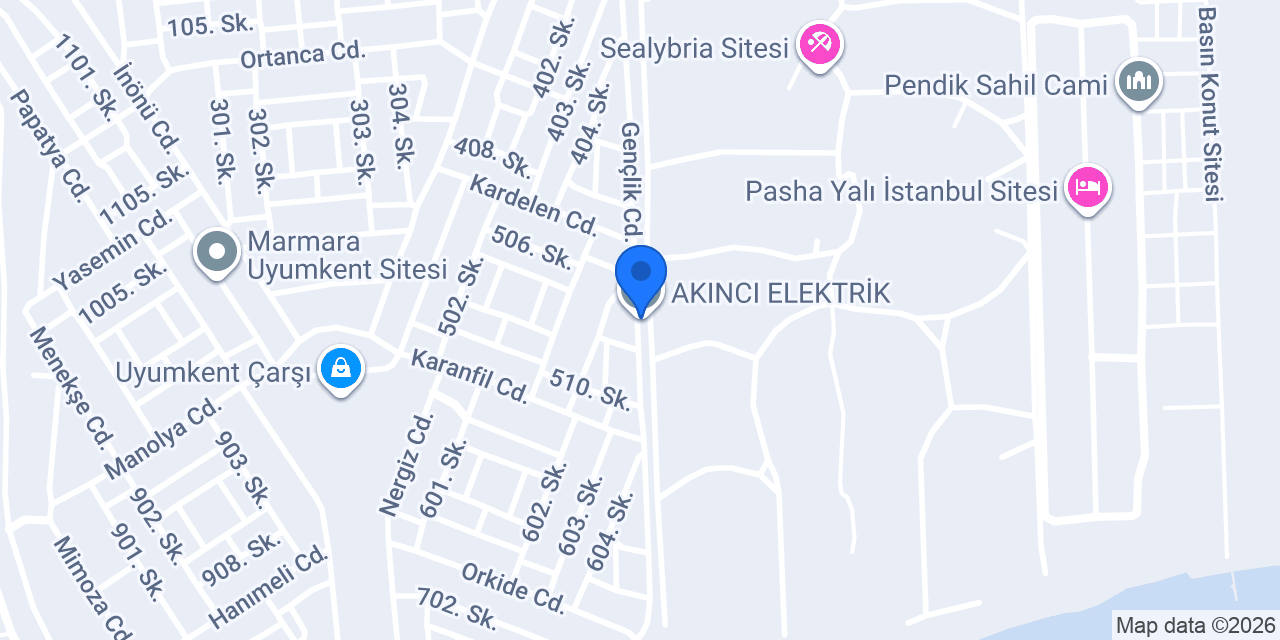 AKINCI ELEKTRİK konumu