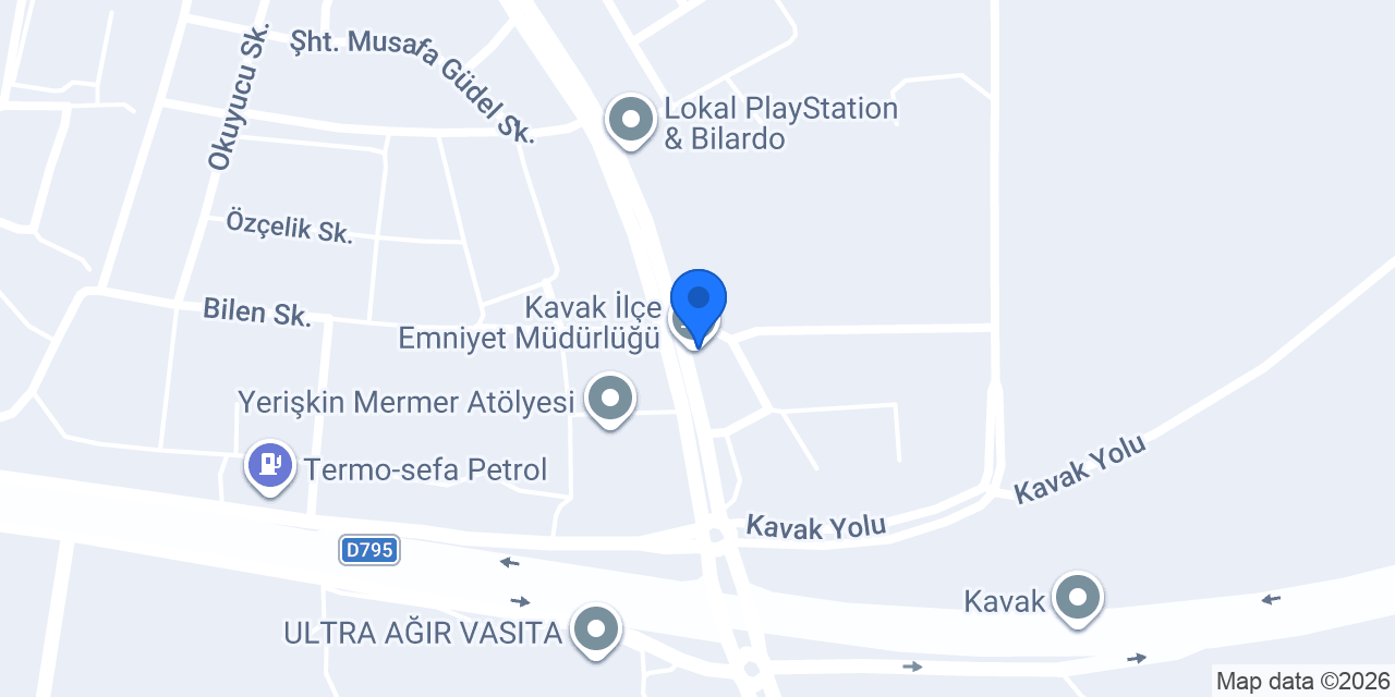 Kavak İlçe Emniyet Müdürlüğü konumu