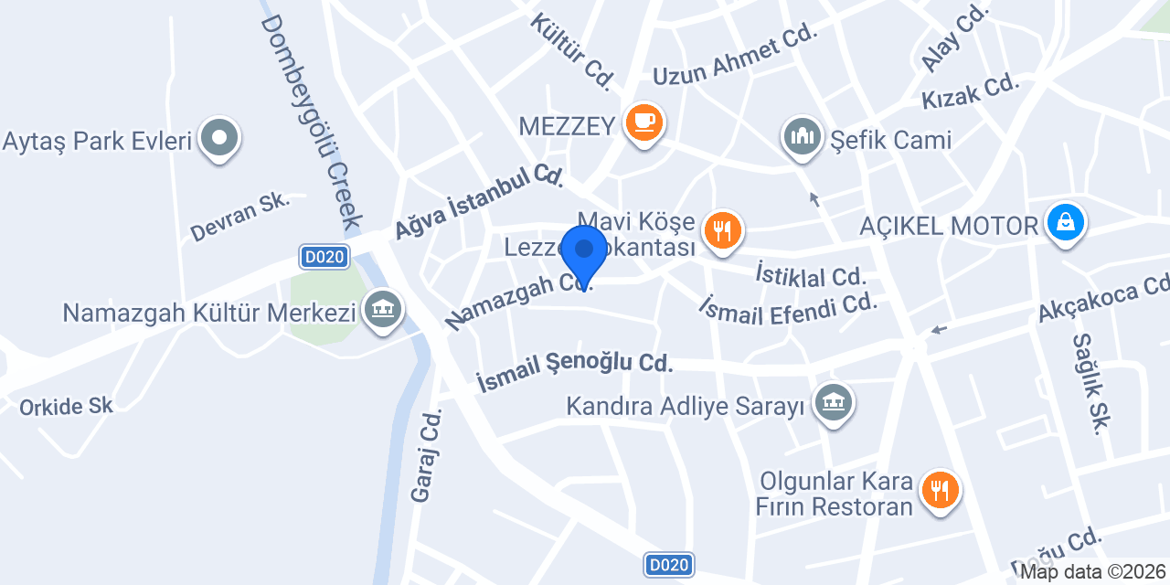 Kandıra Hacıoğlu Sürücü Kursu konumu