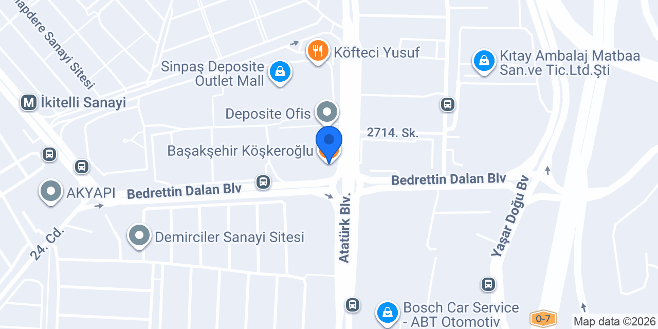 Başakşehir Köşkeroğlu konumu