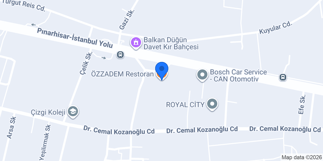 ÖZZADEM Restoran konumu