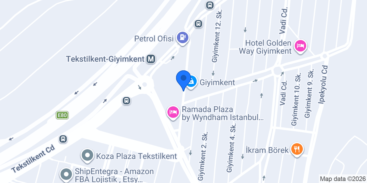Avec Rent a Car - Tekstilkent konumu