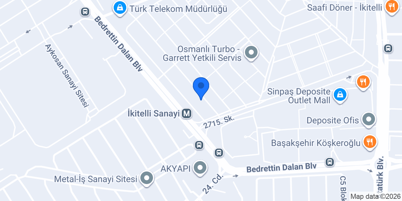 Çalışkan Oto Servis İkitelli konumu