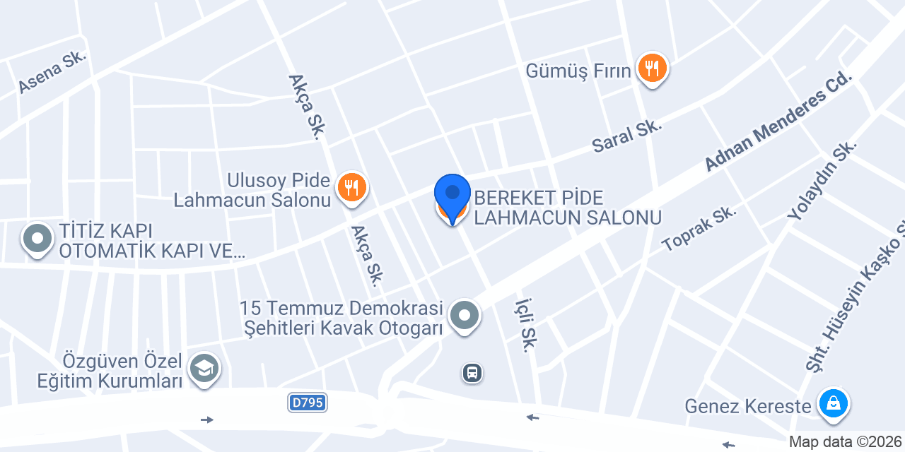 BEREKET PİDE LAHMACUN SALONU konumu