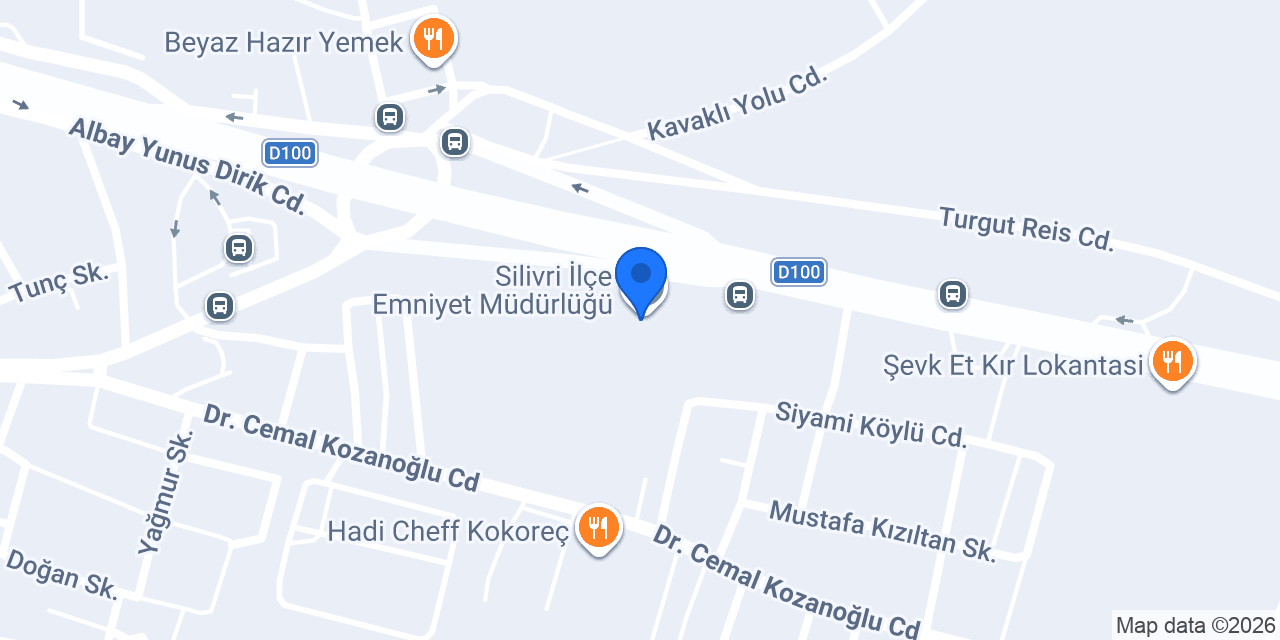 Silivri İlçe Emniyet Müdürlüğü konumu