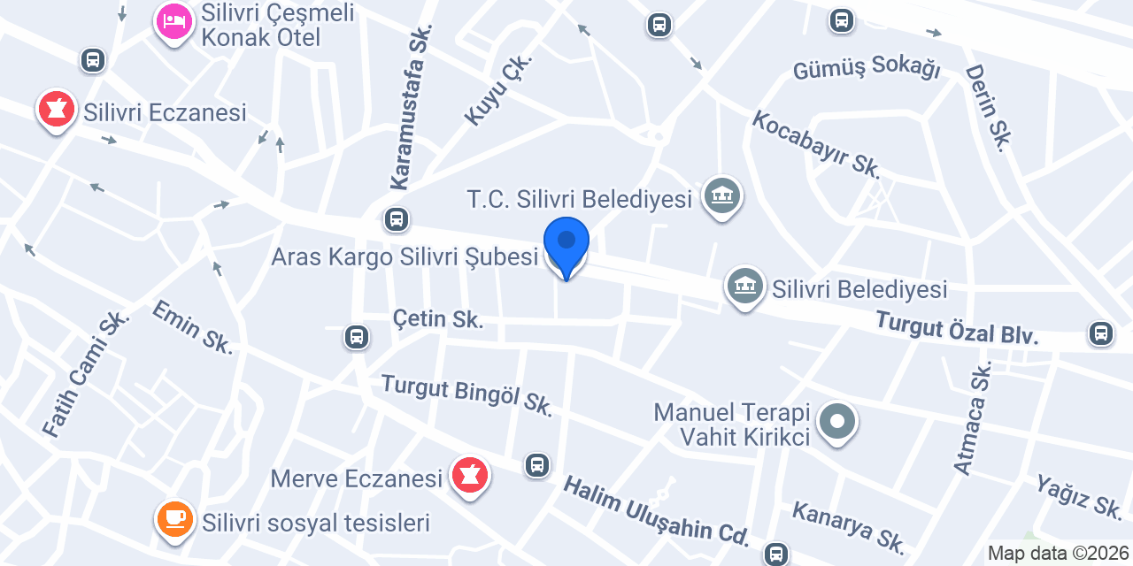 Aras Kargo Silivri Şubesi konumu