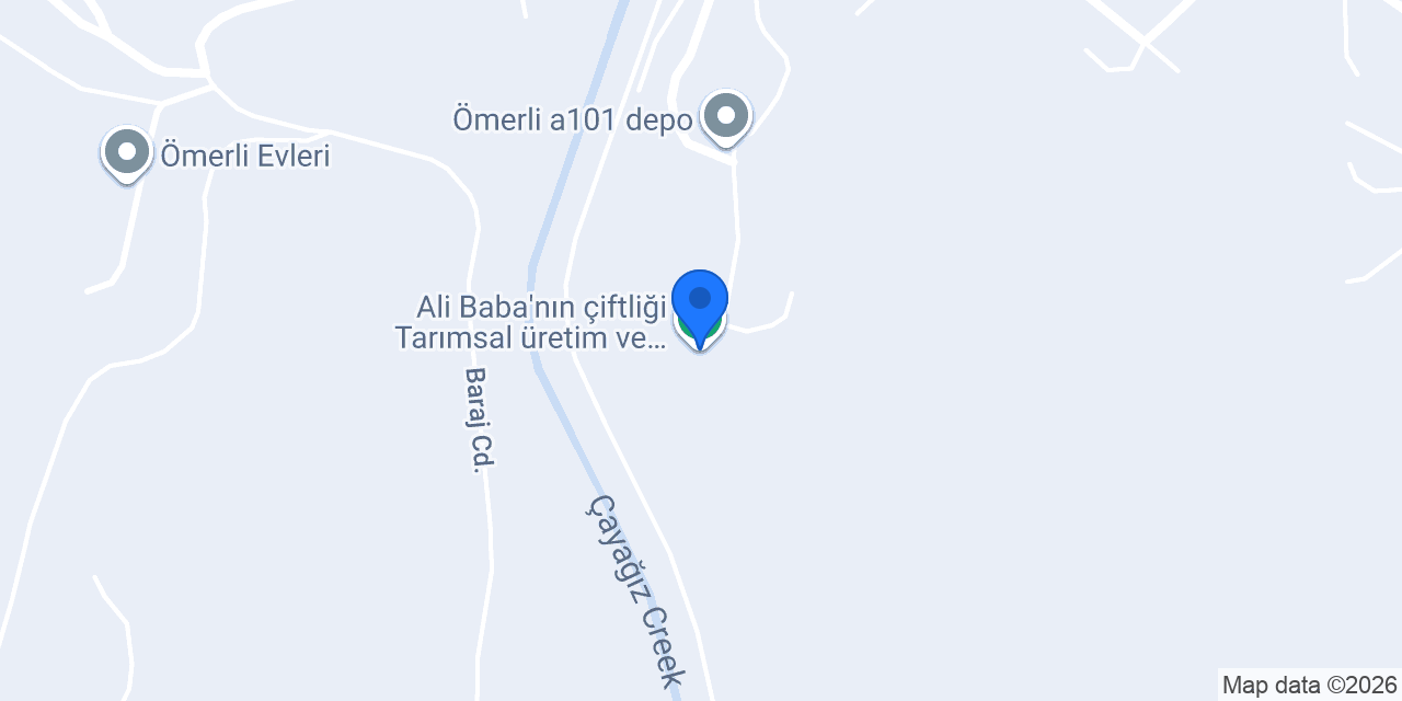 Ali Baba’nın çiftliği Tarımsal üretim ve toptan satış. konumu