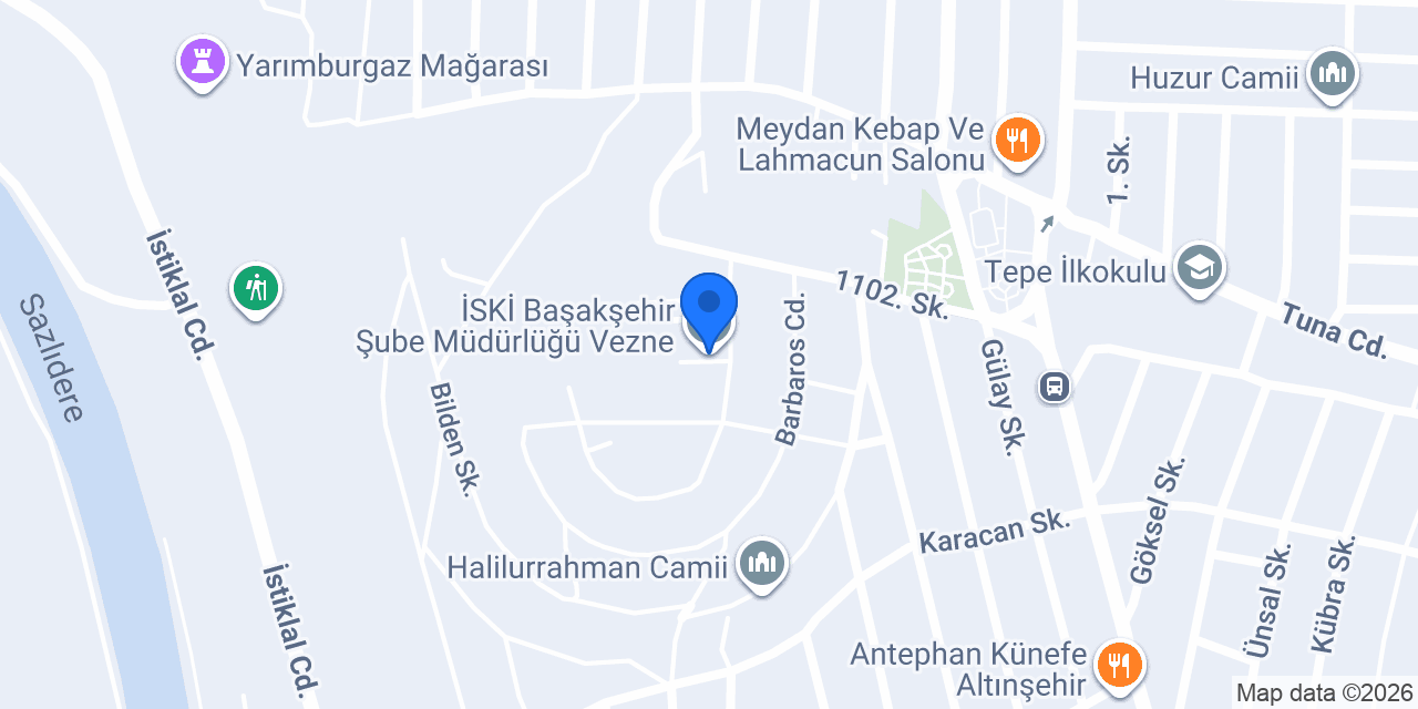 İSKİ Başakşehir Şube Müdürlüğü Vezne konumu