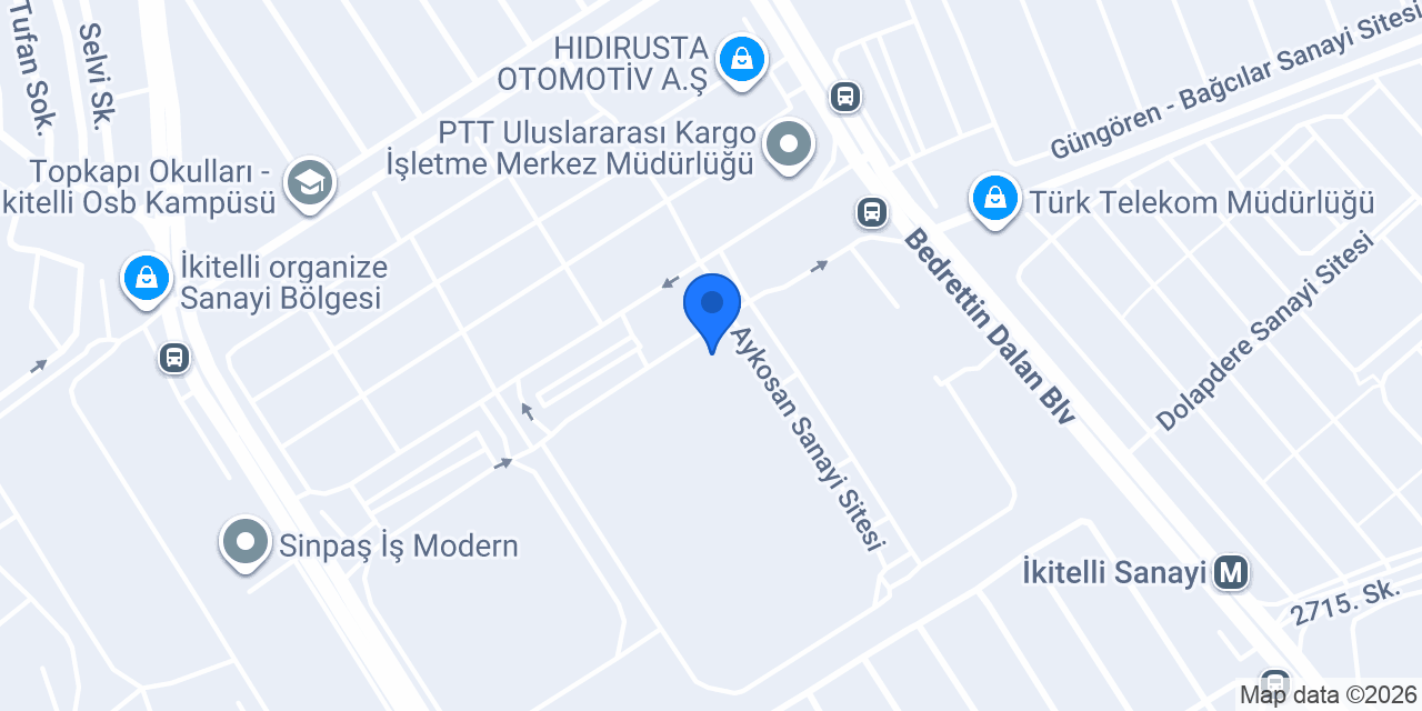 Bülent Börekçilik Aykosan Sanayi Sitesi konumu