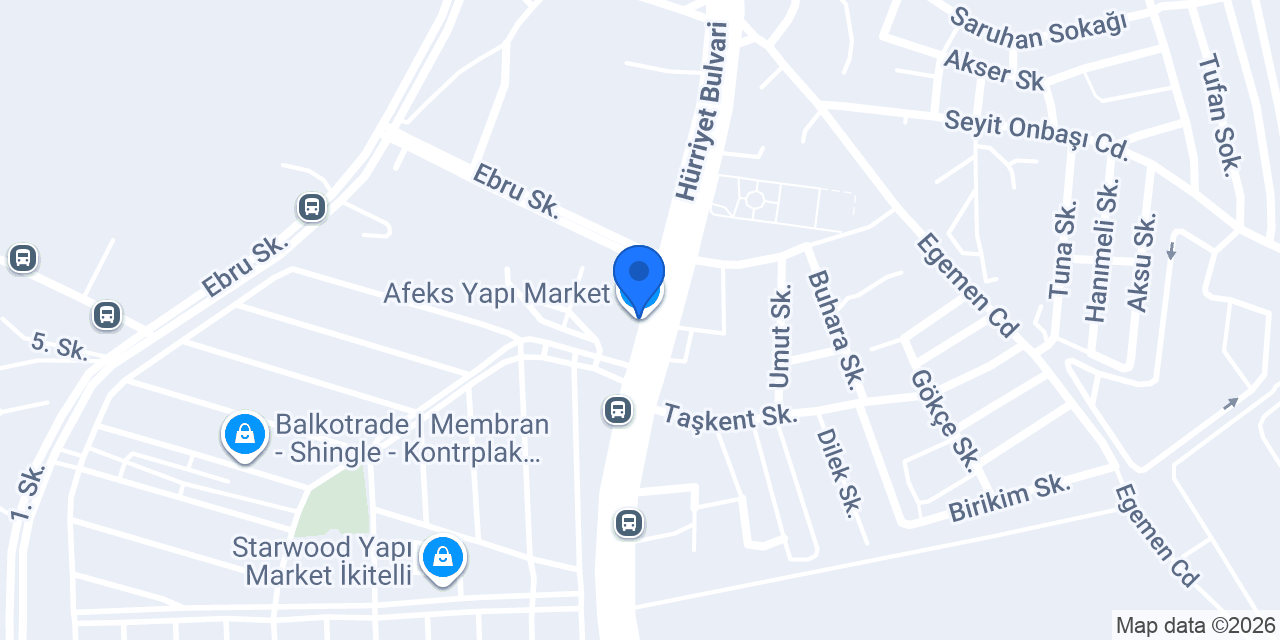 Afeks Yapı Market konumu