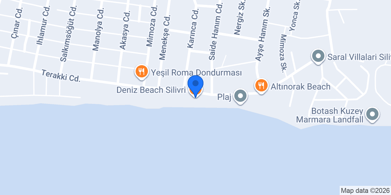 Deniz Beach Silivri konumu