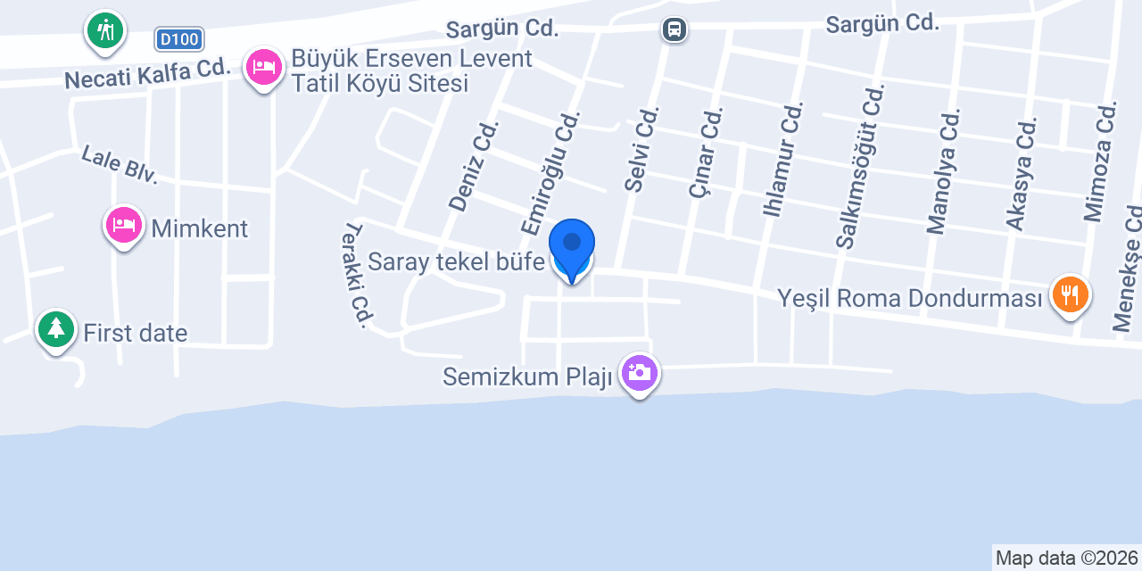 Saray tekel büfe konumu
