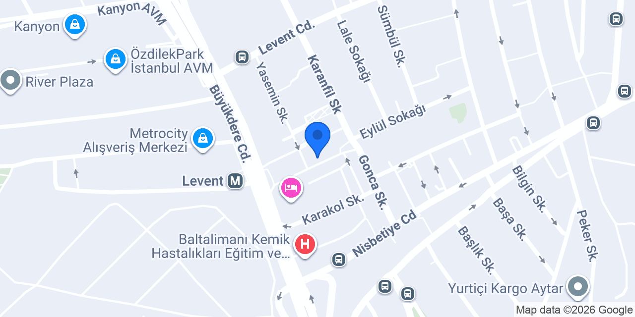 QNB Levent Şubesi konumu