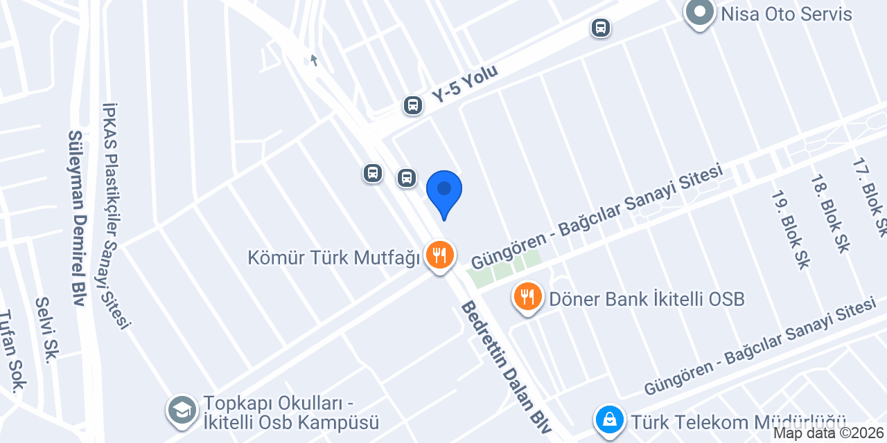 TEB İkitelli Organize Sanayi Şubesi konumu