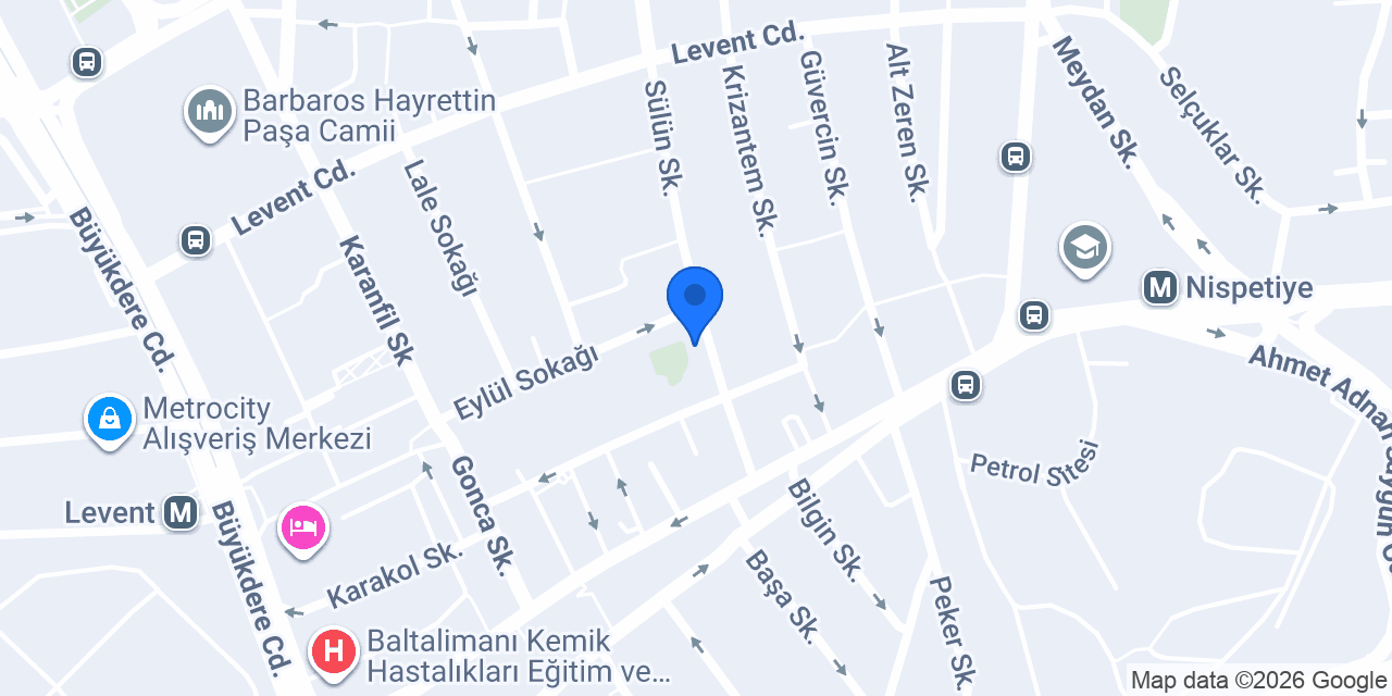Dr. Bilge Ateş Muayenehane konumu