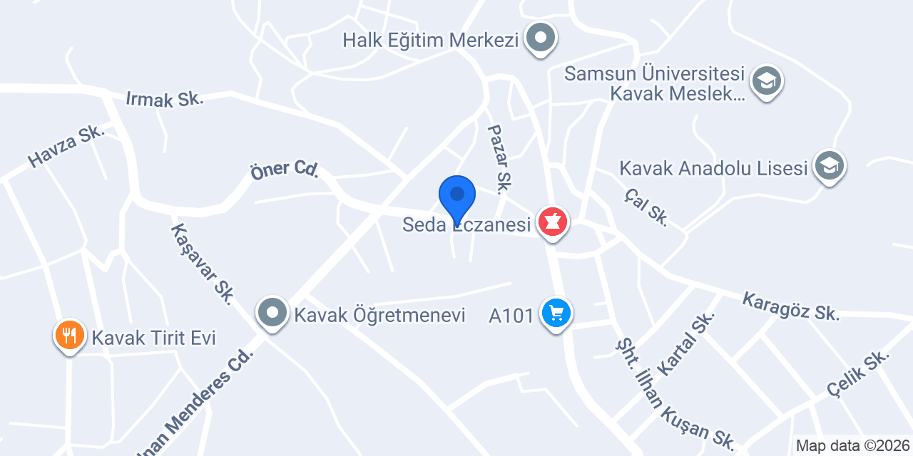 Kavak İlçe Nüfus Müdürlüğü konumu