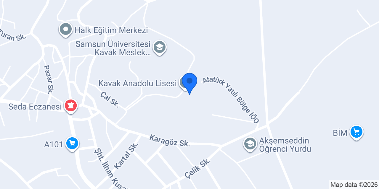 Kavak Anadolu Lisesi konumu