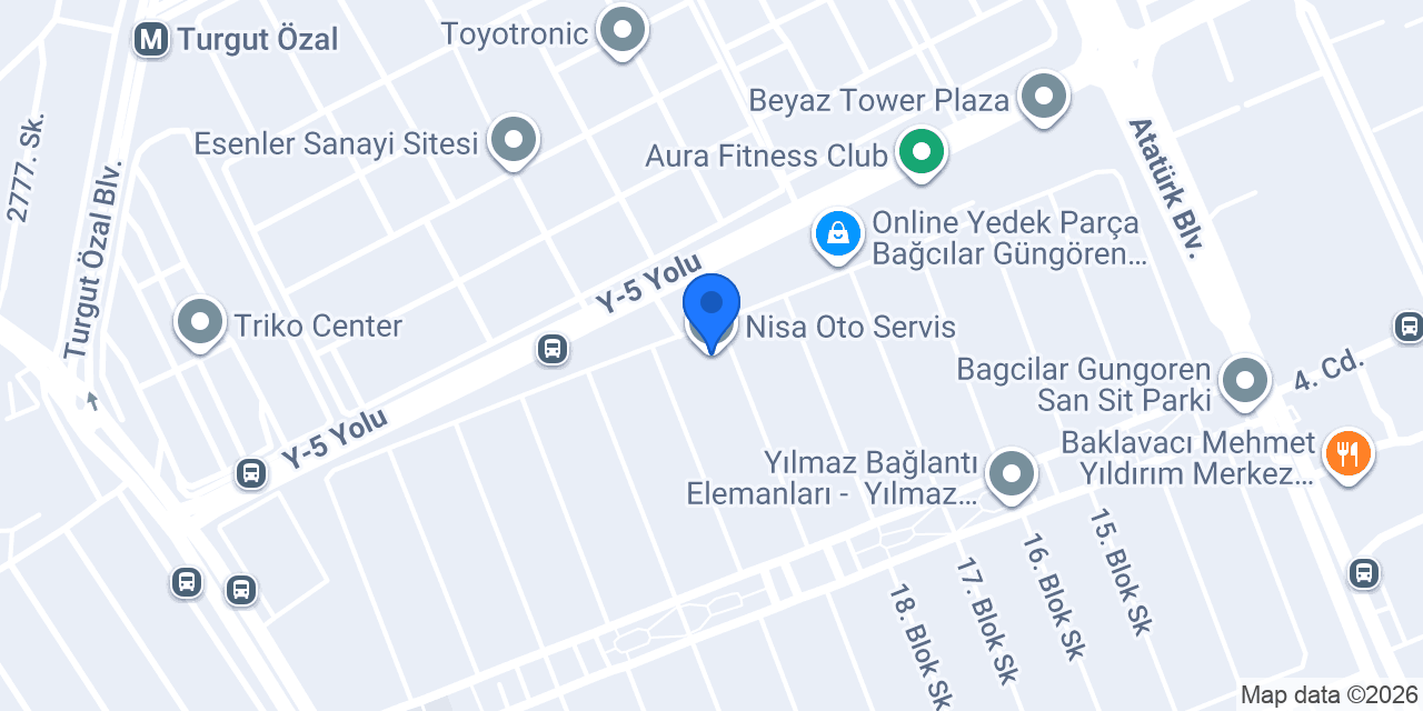 Nisa Oto Servis konumu