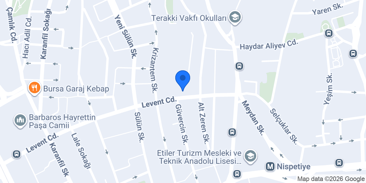 SPANDREY -LEVENT HAMAM -TSYD HAMAM konumu