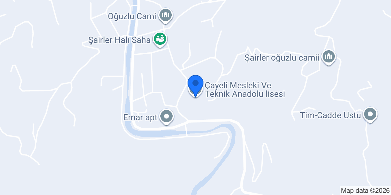 Çayeli Mesleki Ve Teknik Anadolu lisesi konumu