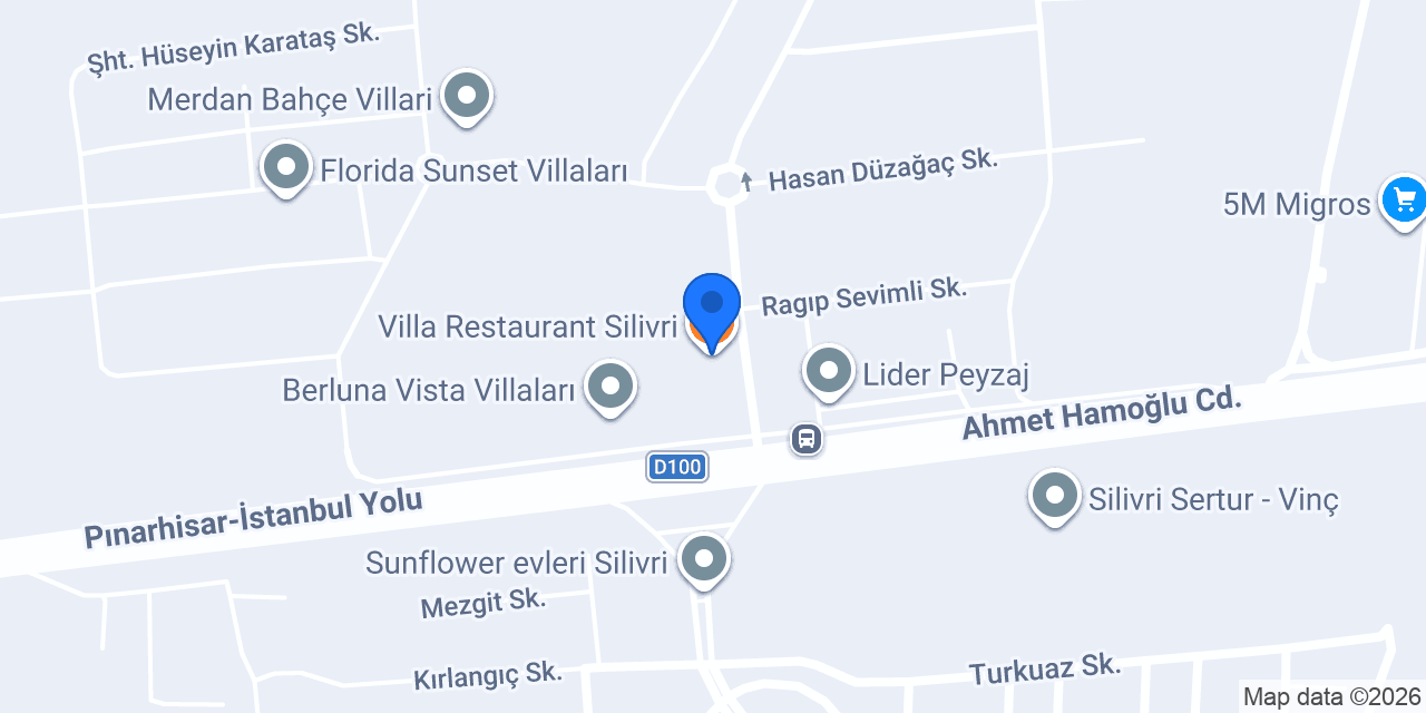 Villa Restaurant Silivri konumu